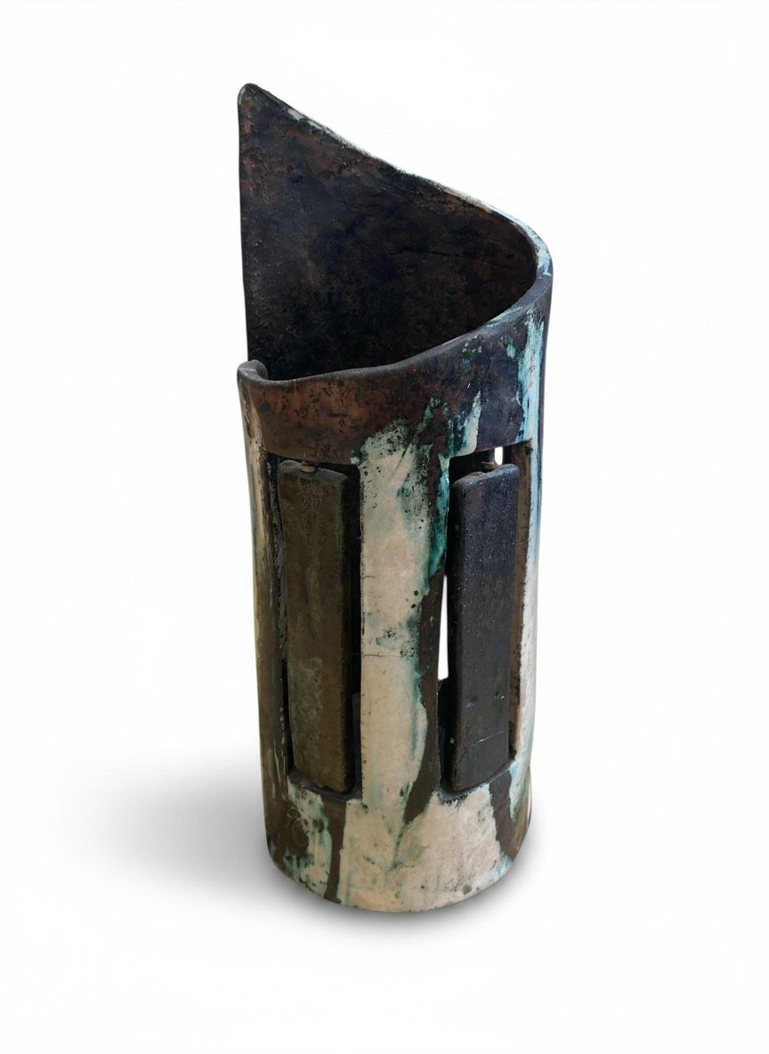 Lampada da tavolo in ceramica Raku