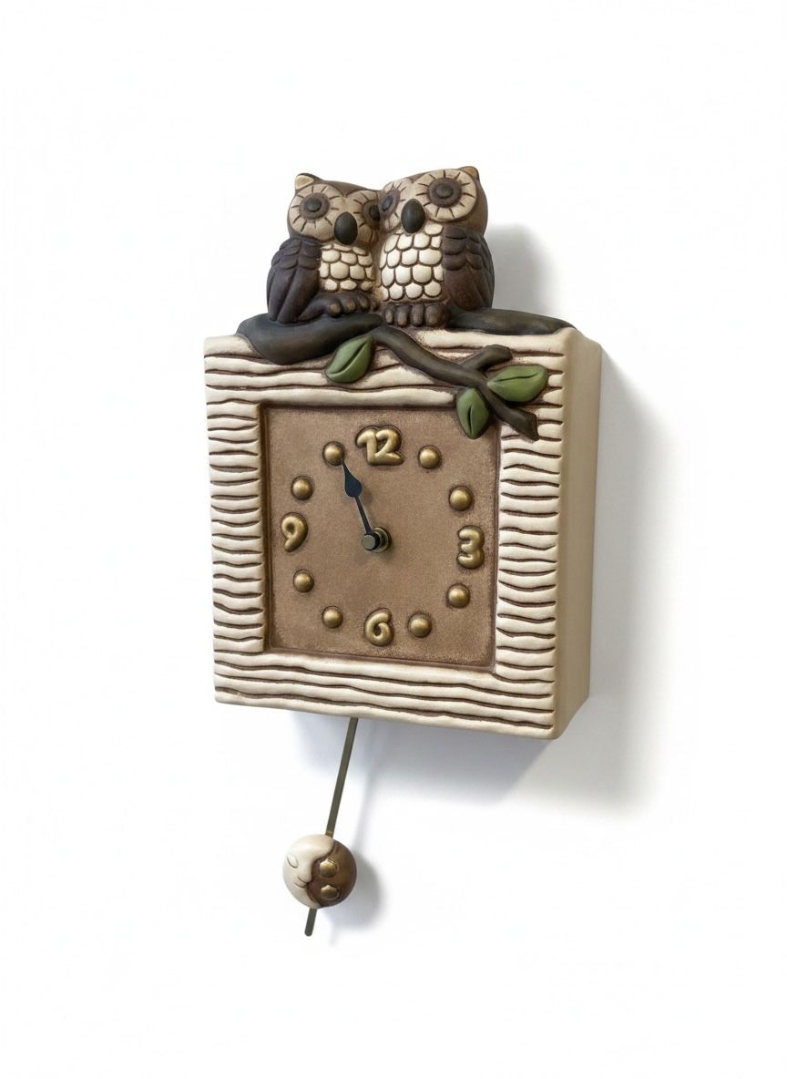 Orologio a Pendolo Thun "Coppia di Gufi"