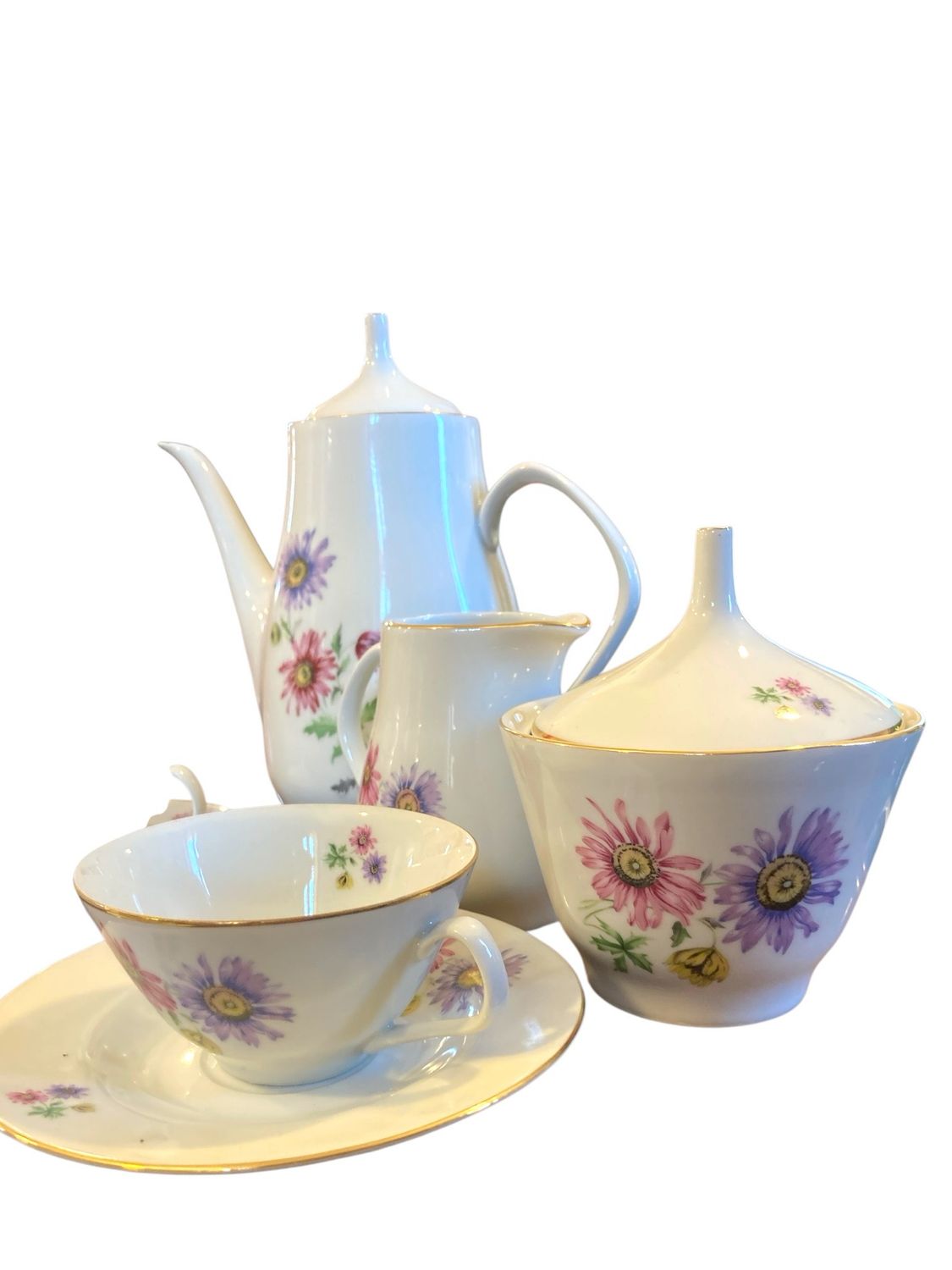 Servizio da Caffè/Tè Vintage in Pregiata Porcellana "Fine de Bohême"