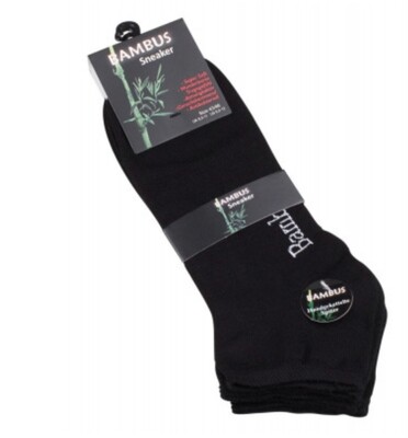 Unisex sneaker sokken - super zachte comfortabele BAMBOE-sokken - verpakt per 3 paar - zwart
