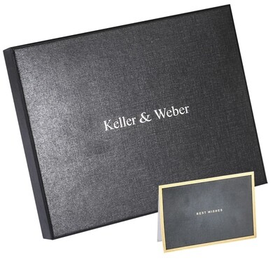 Luxe Giftbox heren - Keller &amp; Weber - geschenk box - lederen portemonnee - Horloge Migeer - zonnebril - zwart accenten -