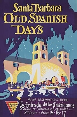 Old Spanish Days Fiesta 1935 Reproduction Poster 
