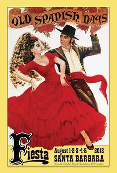 Old Spanish Days Poster 2012 Postcard
