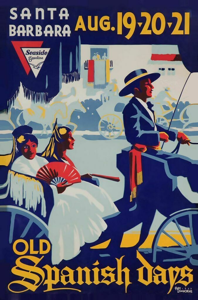 Old spanish Days Poster 1937 postcard 