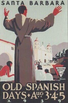 Old Spanish Days Poster 1939 Postcard