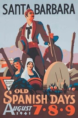 Old Spanish Days Fiesta 1941 Reproduction Poster 
