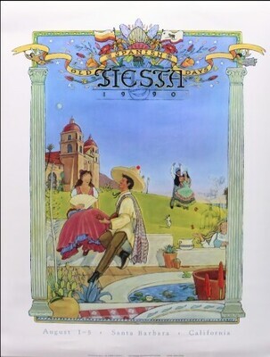 Old Spanish Days Fiesta 1990 Reproduction Poster 