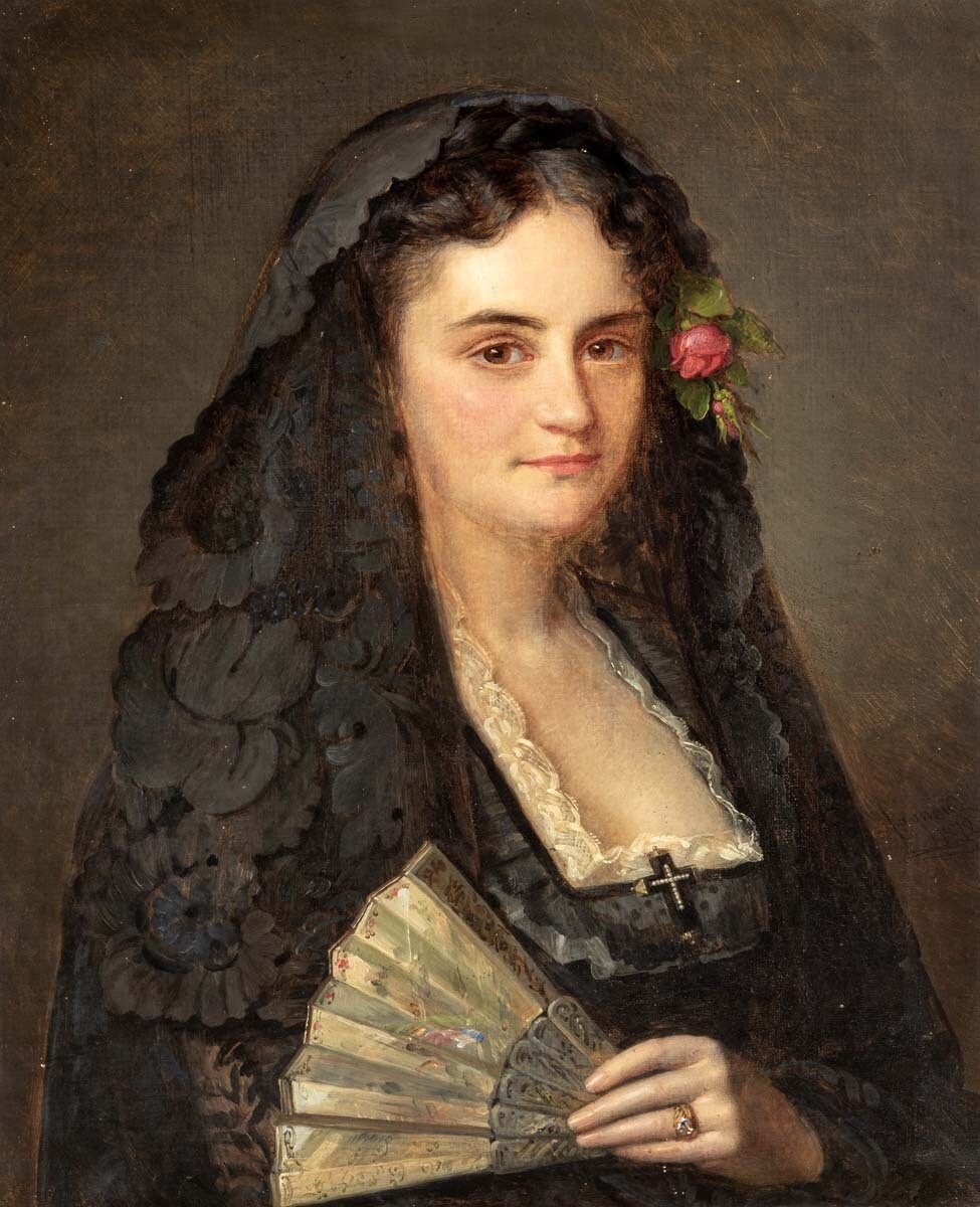 Portrait of Francisca de la Guerra Dibblee Postcard