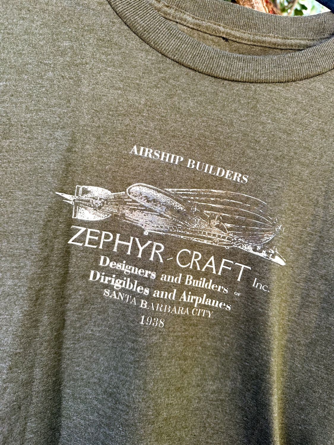 Vintage Legit  Green Airship T-shirt