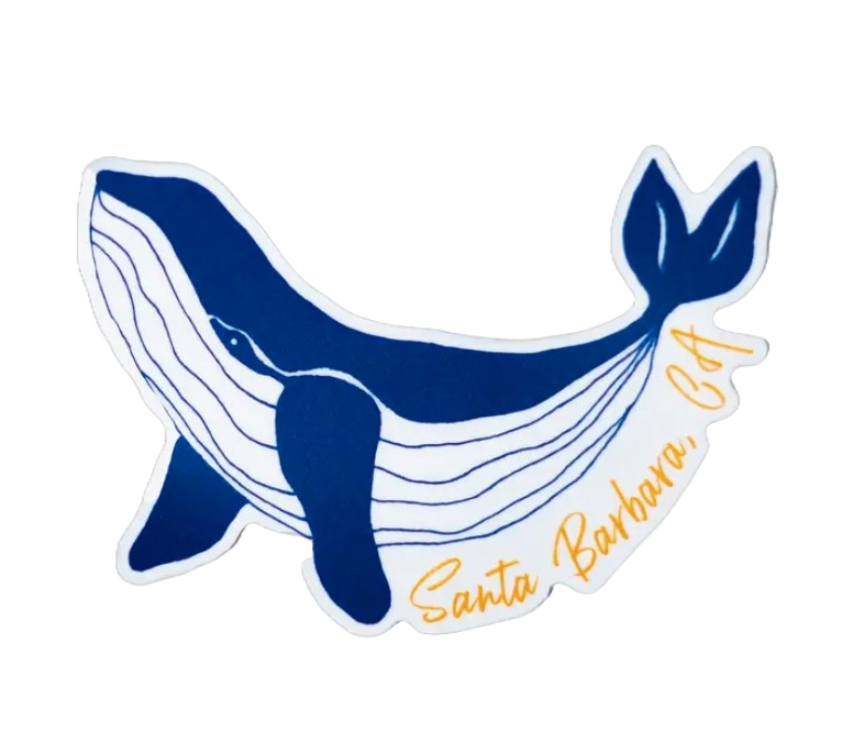 Whale Santa Barbara Sticker