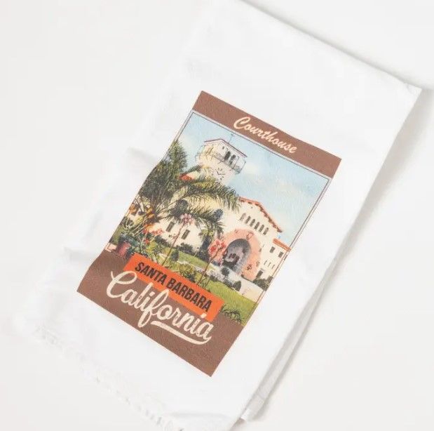 Brown Santa Barbara Courthouse Tea Towel