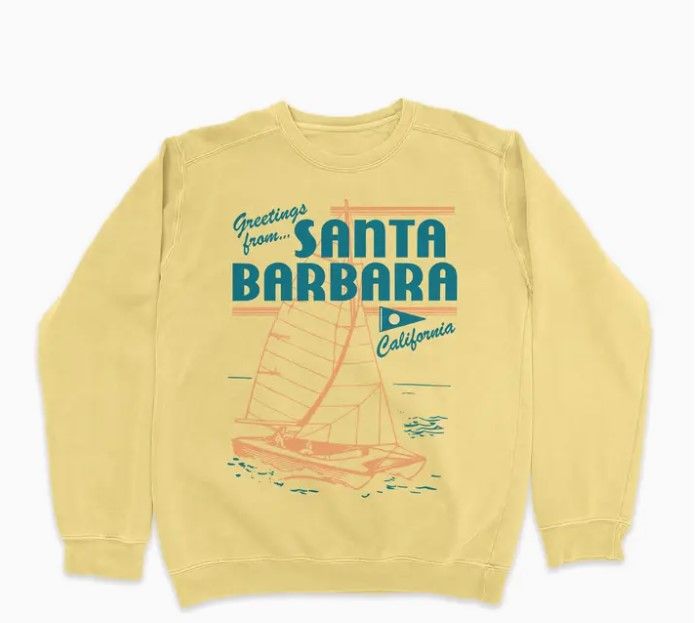 Yellow Santa Barbara Harbor Crewneck