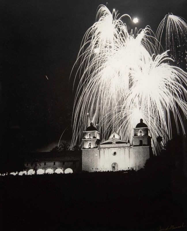Fiesta Time at Santa Barbara Mission Josef Muench Postcard