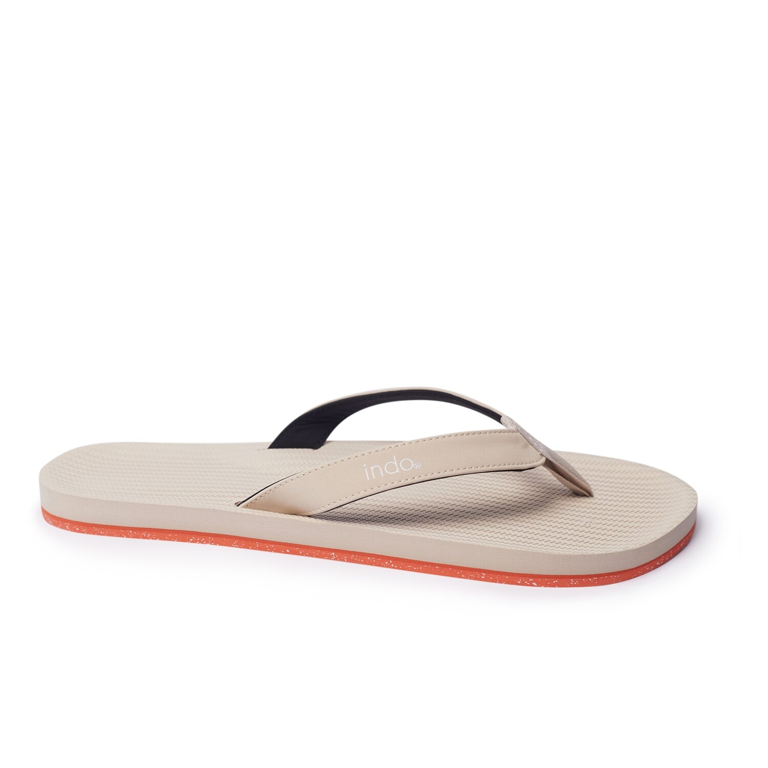 Mens Indosole - Flip Flops Sneaker Sole - Sea Salt with Orange Sole