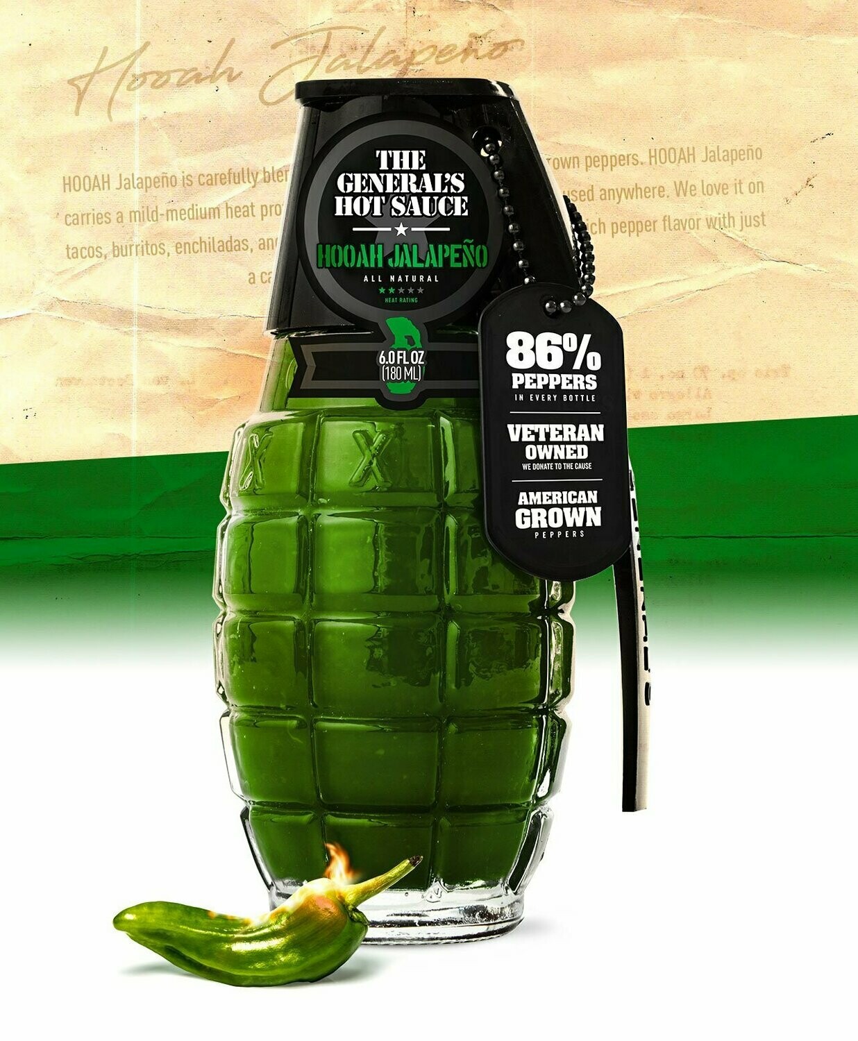 HOOAH Jalapeno | The General's Hot Sauce