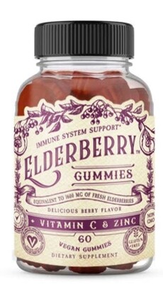 Elderberry Gummies with Zinc + Vitamin C- 60 CT