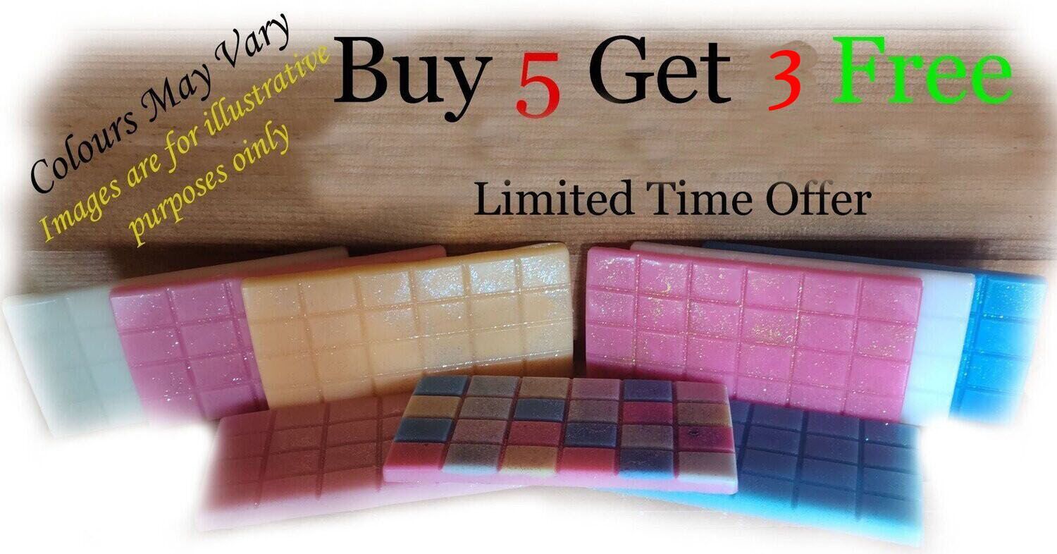 Highly Scented XL Snap Bar Wax Melts Buy 5 Get 3 Free Highly Scented XL Snap Bar Wax Melts Buy 5 Get 3 Free