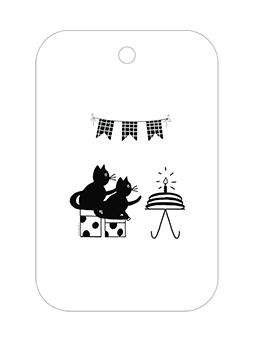 Cadeaulabeltje jarige kattentweeling