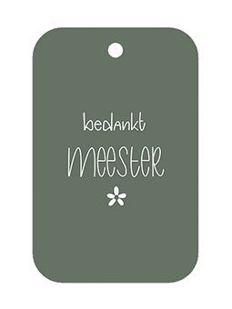 Cadeaulabeltje bedankt meester