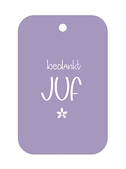Cadeaulabeltje bedankt juf