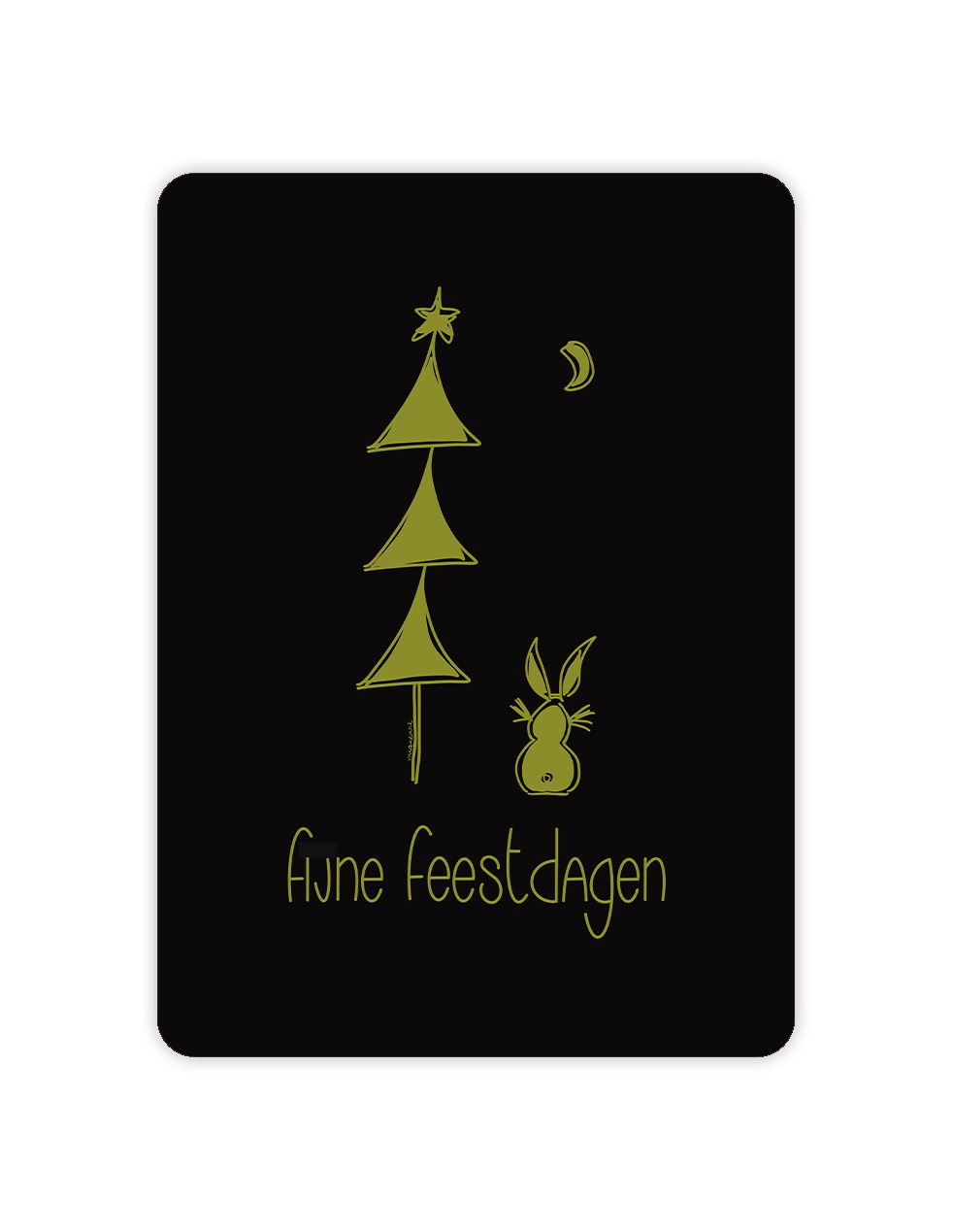 Kerstboom met konijn zwart