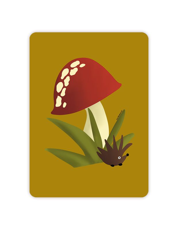 Paddenstoel met egel