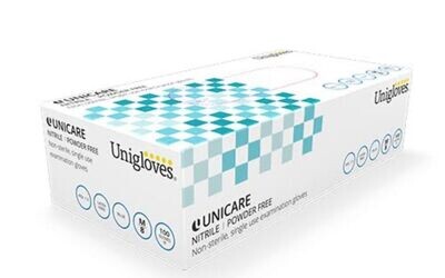 Unigloves Unicare Blue Nitrile Gloves x 100 (10 Boxes)