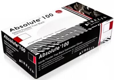 Aurelia Absolute 100 Black Nitrile Gloves x 100 (10 Boxes)