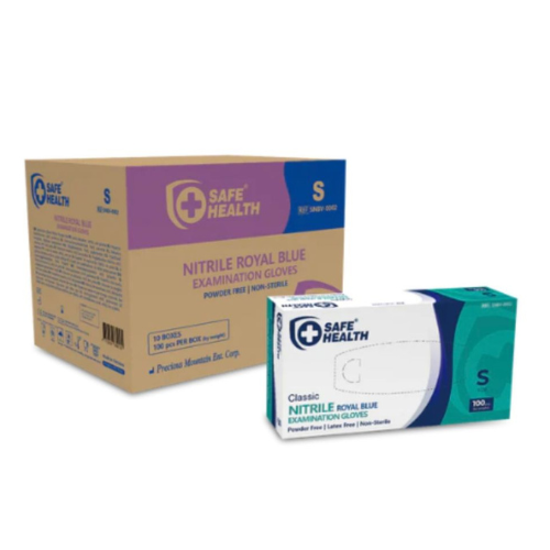 Safe Health Blue Nitrile Gloves x 100 (10 Boxes)