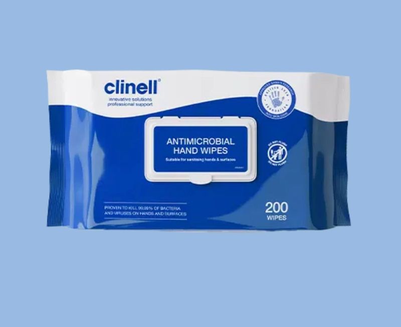 Clinell Antibacterial Hand Wipes 200