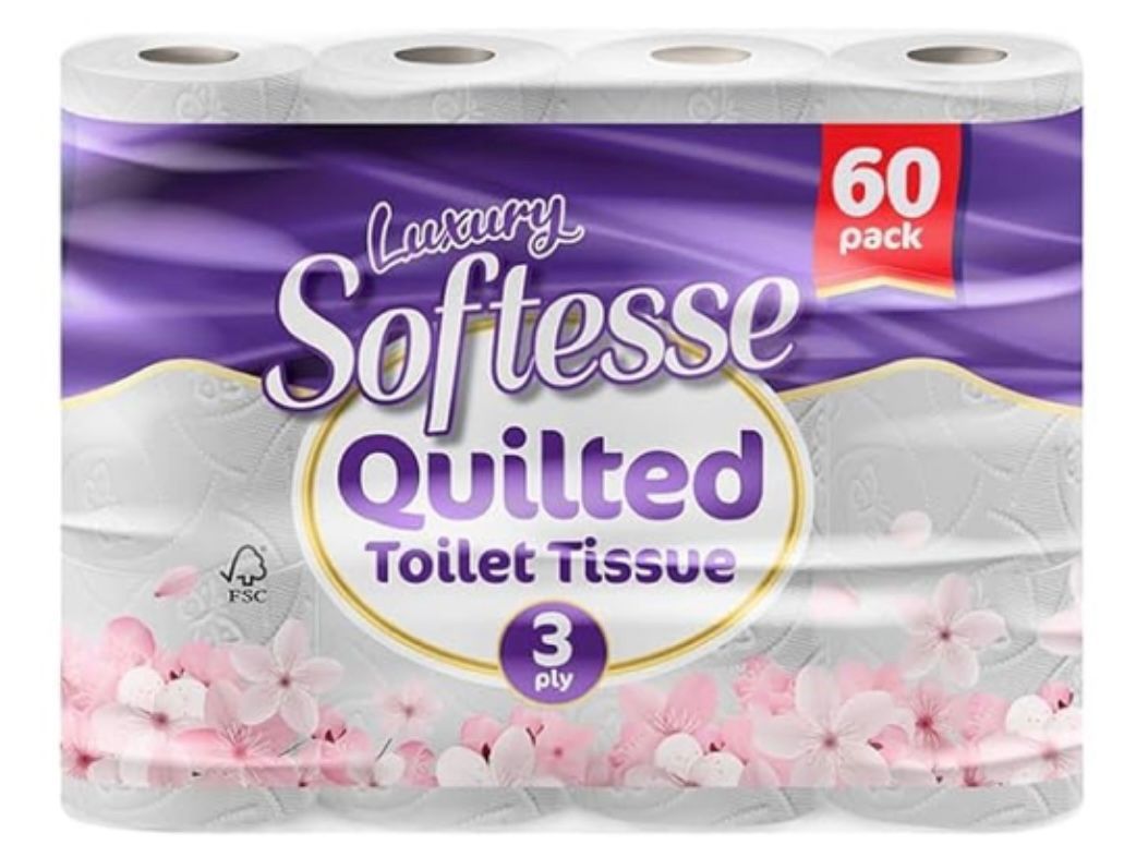 3 Ply White Toilet Paper x 60 Rolls