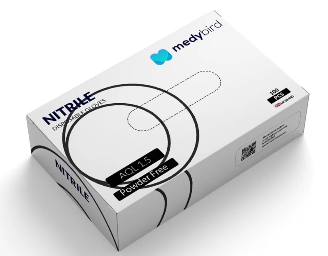 Medybird Black Nitrile Gloves x 100