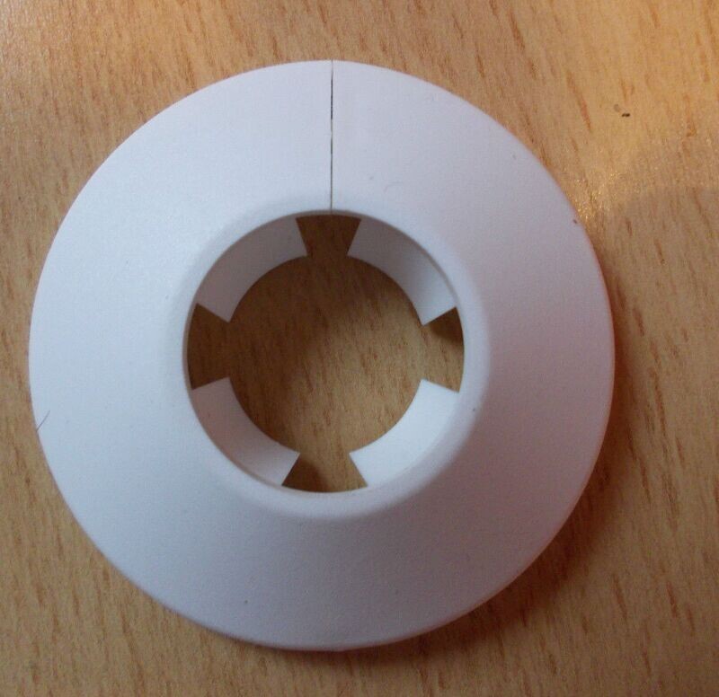 2 Stück Rosette, 0,75€ pro Stück, Klemmrosette für 15mm ø Rohre Außendurchmesser 45mm Klapprosette