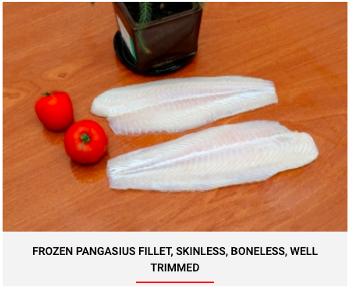 FROZEN PANGASIUS FILLET, SKINLESS, BONELESS, WELL TRIMMED