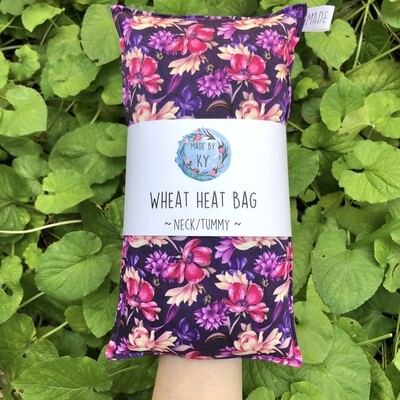 Purple Blooms - Wheat Heat Bag - Regular Size