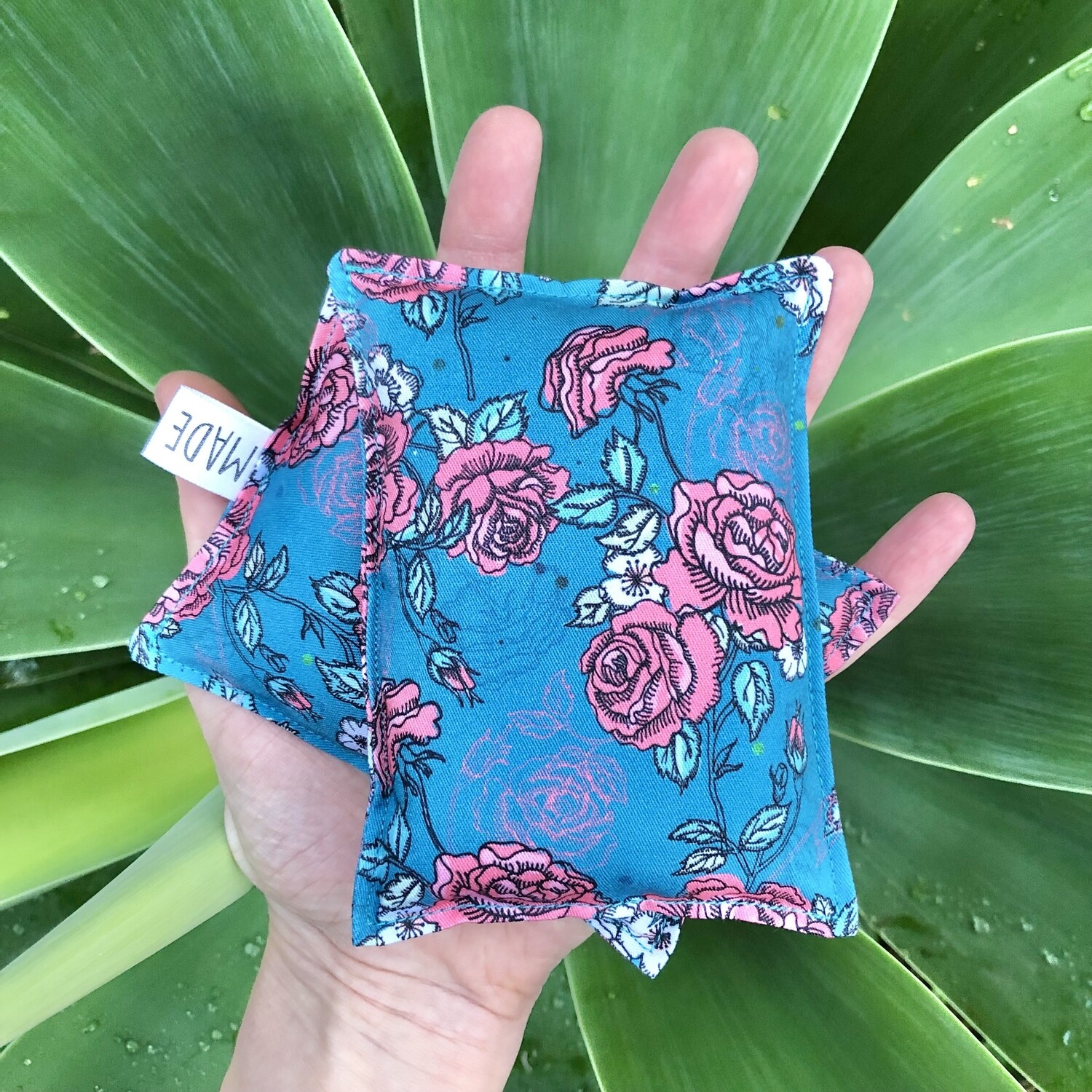 Teal Roses - Wheat Heat Bag - Tiny Size