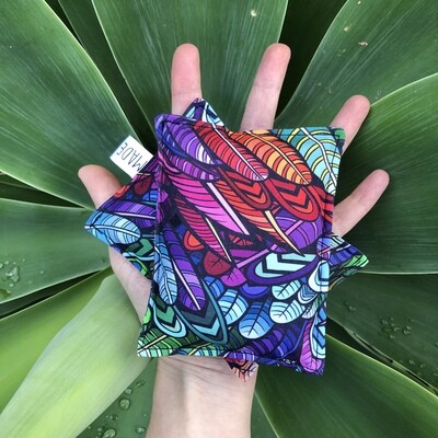 Rainbow Feathers - Wheat Heat Bag - Tiny Size