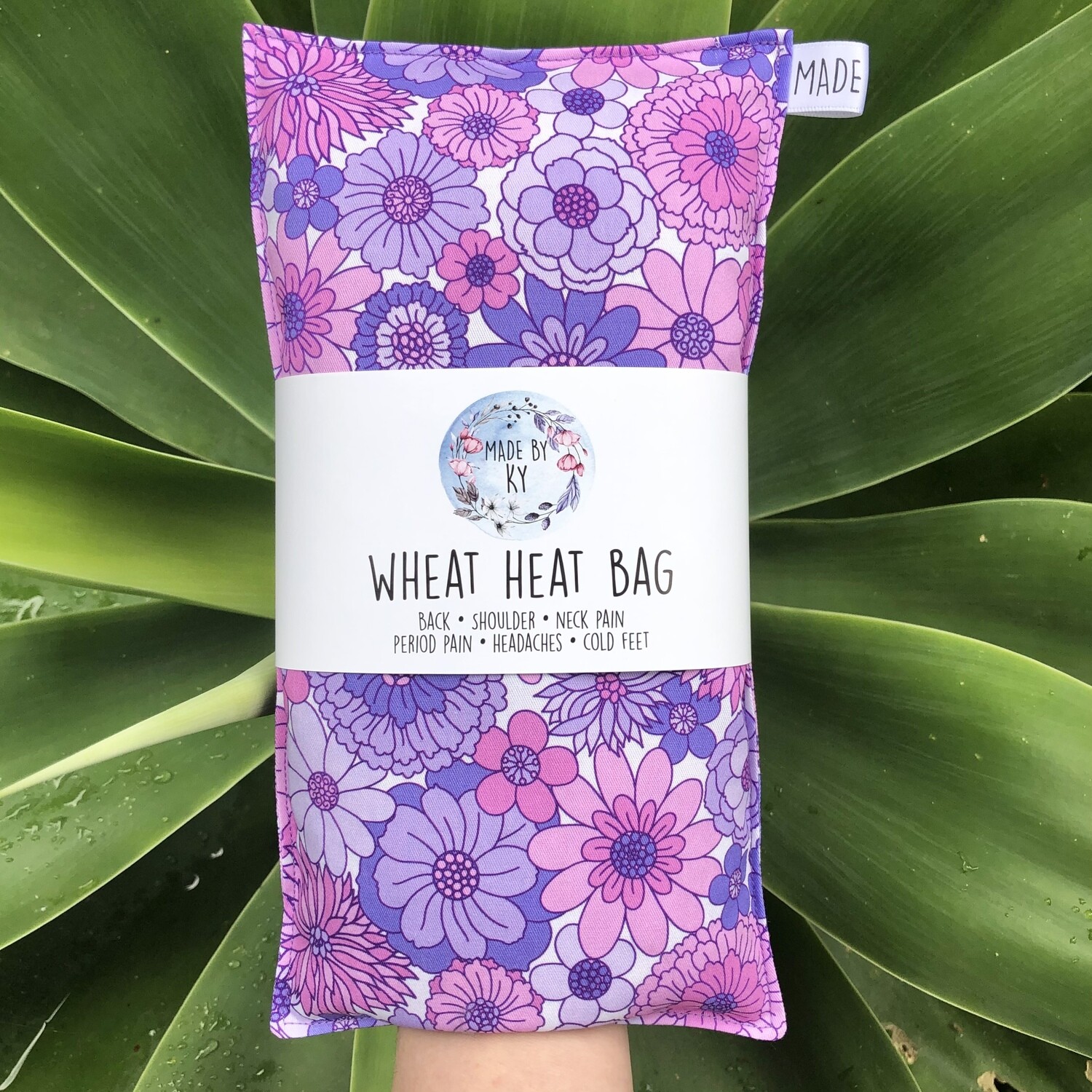 Purple Retro Floral - Wheat Heat Bag - Regular Size
