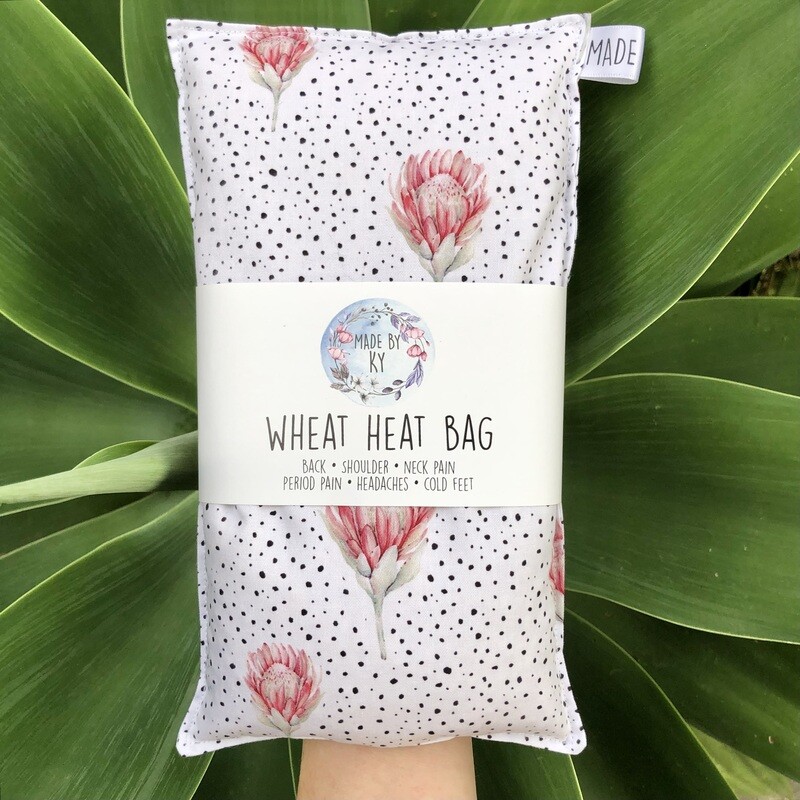 Spotty Proteas - Wheat Heat Bag - Regular Size