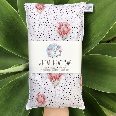 Spotty Proteas - Wheat Heat Bag - Regular Size