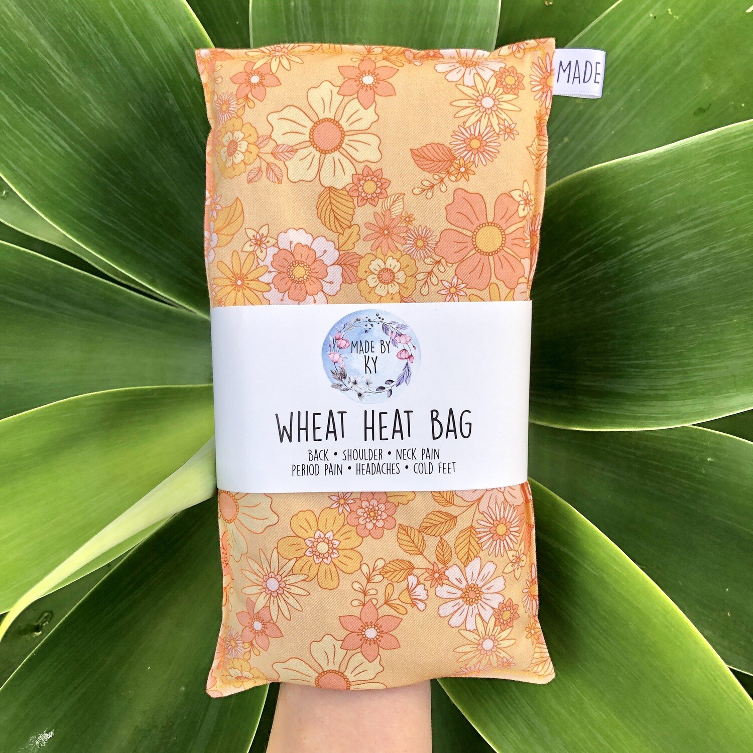 Vintage Peach Flowers - Wheat Heat Bag - Regular Size