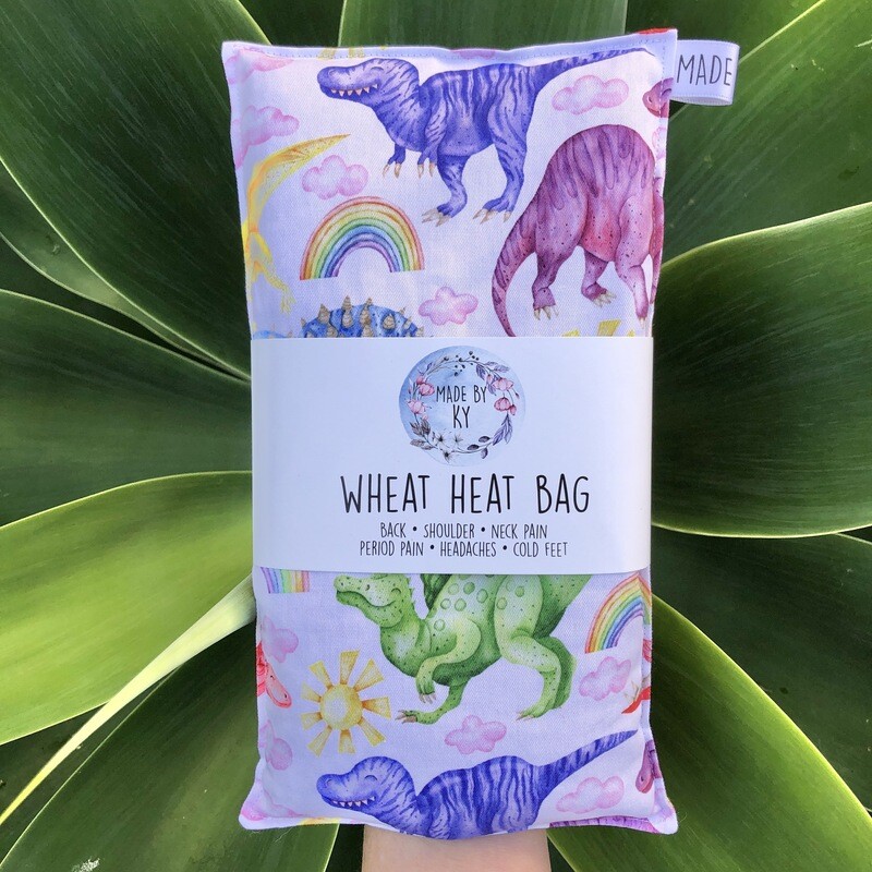 Watercolour Dinosaurs - Wheat Heat Bag - Regular Size