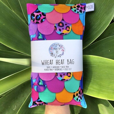 Colourful Mermaid Scales - Wheat Heat Bag - Regular Size