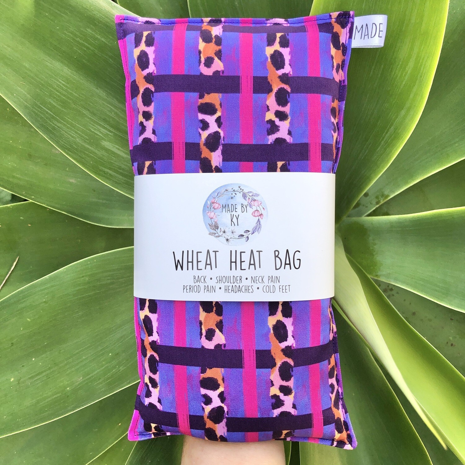 Purple Leopard Check - Wheat Heat Bag - Regular Size