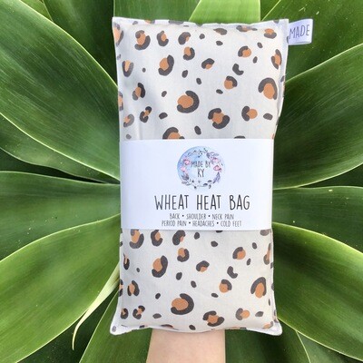 Dusty White Leopard - Wheat Heat Bag - Regular Size