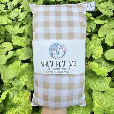 Beige Gingham - Wheat Heat Bag - Regular Size