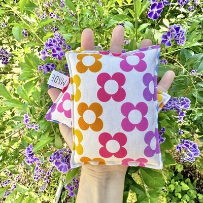 Retro Flowers - Wheat Heat Bag - Tiny Size