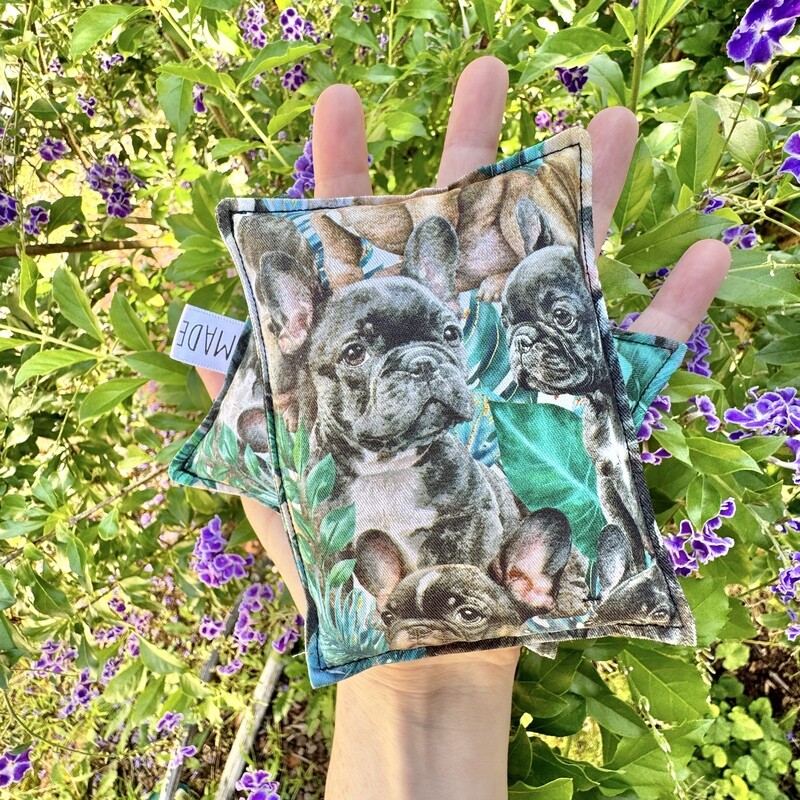 Frenchies in the Palms - Wheat Heat Bag - Tiny Size