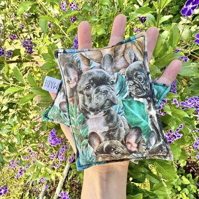 Frenchies in the Palms - Wheat Heat Bag - Tiny Size