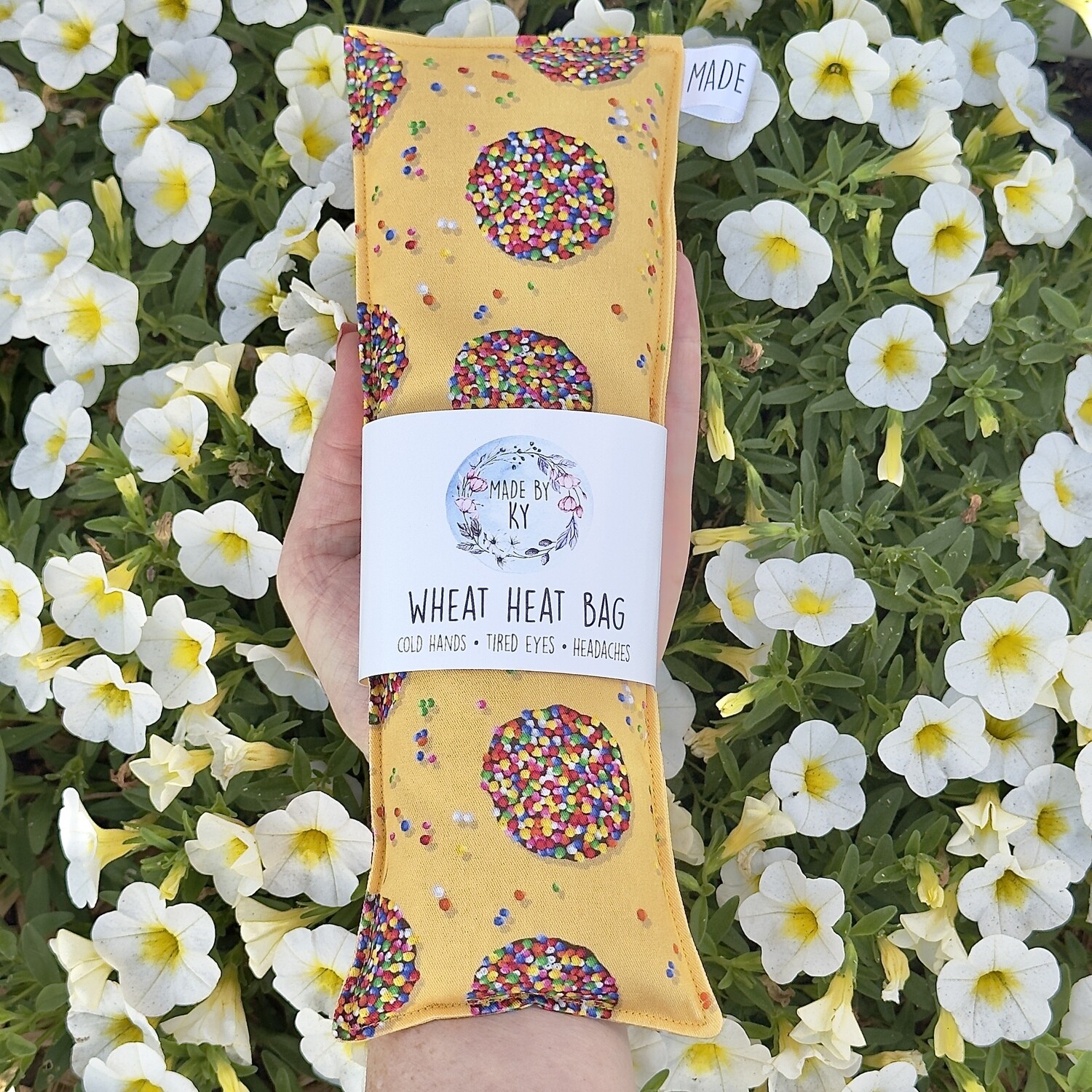 Chocolate Freckles Yellow - Wheat Heat Bag - Mini Size